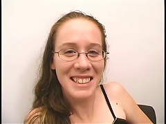 Nerdy Girl In Glasses Gives A  In An amateur sex